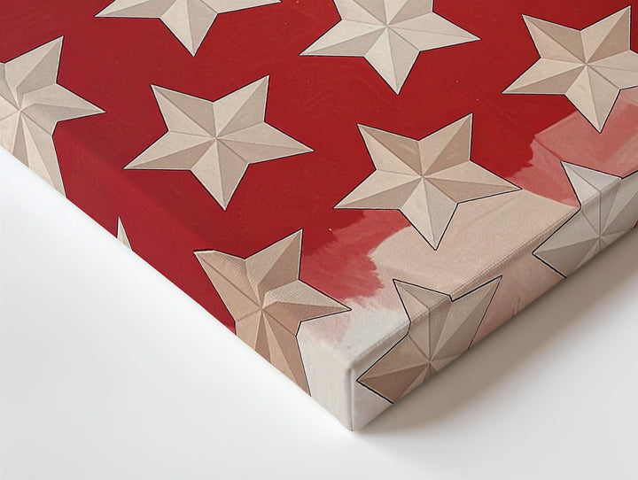 Bold Star Pattern Canvas – Traditional American Motif Wall Art - Gifitto