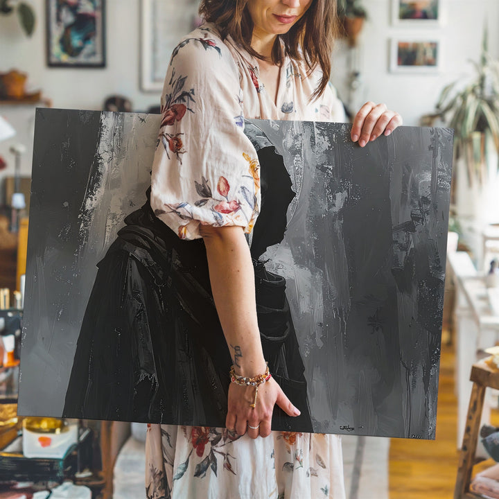 Minimalist Plague Doctor Silhouette Canvas – Ghostly Horror Halloween Art - Gifitto