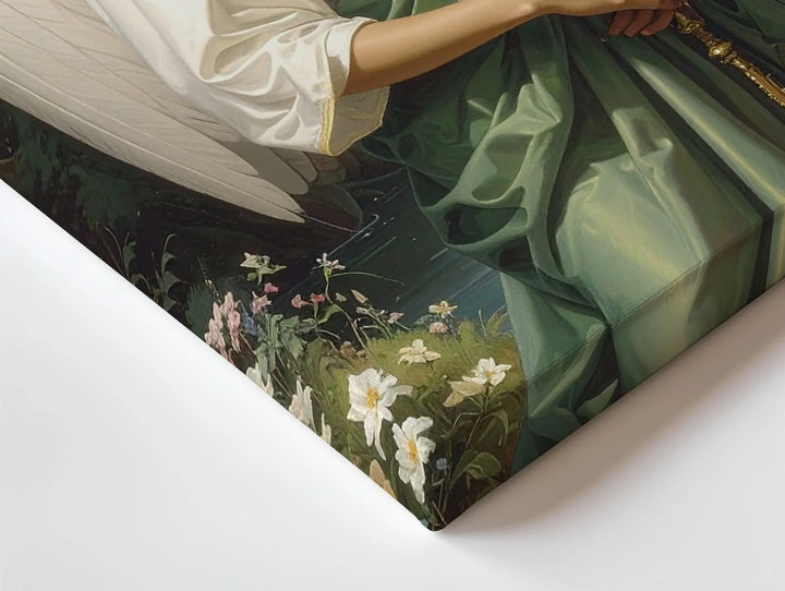 Angel by the River Canvas – Serene Christian Wall Art of Peace, Nature, and Divine Presence - Gifitto