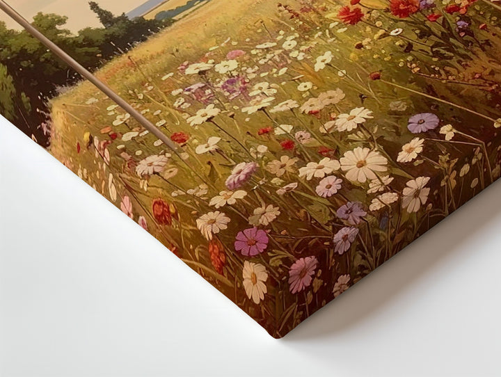 Lone Flag in Meadow Canvas – Peaceful American Countryside Wall Art - Gifitto