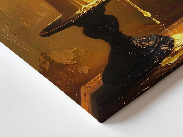 Solitary Candle Canvas – Sacred Flame in Darkness Wall Art - Gifitto