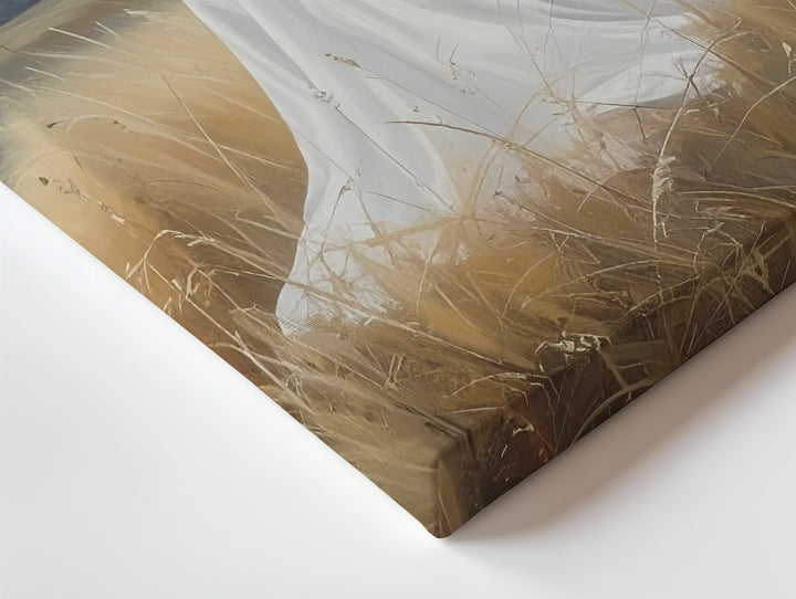 Pastoral Ghost Canvas – Minimalist Spirit in Autumn Field - Gifitto