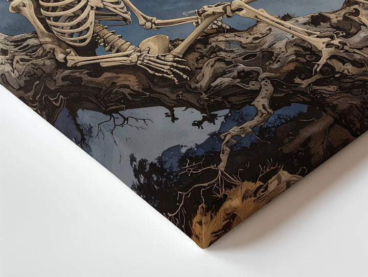 Moonlit Skeleton Canvas – Dreamlike Gothic Tree & Midnight Sky Art - Gifitto