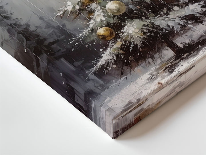 Frosted Christmas Tree Canvas – Elegant Snowy Holiday Forest Wall Art - Gifitto