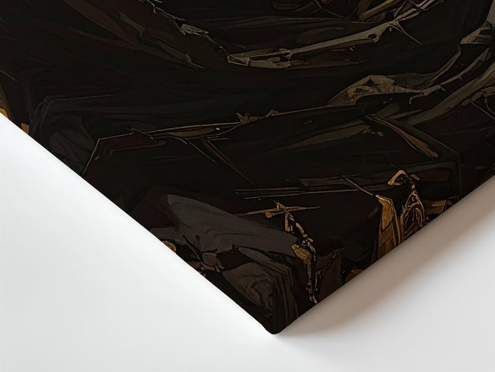 Candlelit Skeletal Monk Canvas – Mystical Halloween Portrait of Mortality - Gifitto