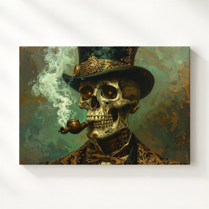 Victorian Skull Gentleman Canvas – Steampunk Gothic Halloween Wall Art - Gifitto