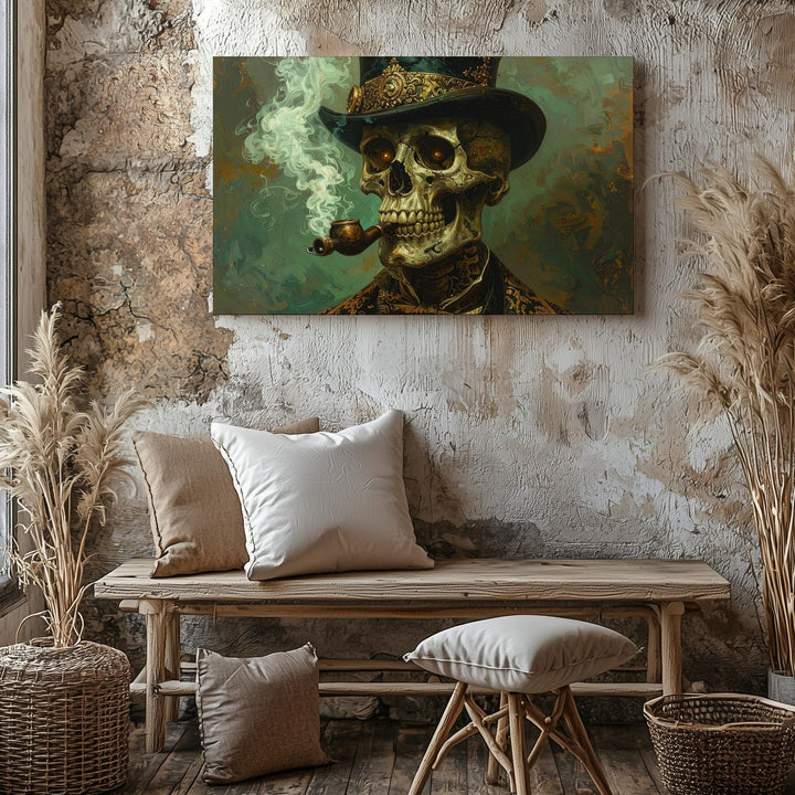 Victorian Skull Gentleman Canvas – Steampunk Gothic Halloween Wall Art - Gifitto