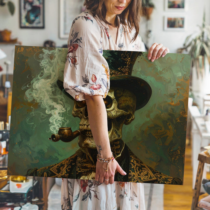 Victorian Skull Gentleman Canvas – Steampunk Gothic Halloween Wall Art - Gifitto