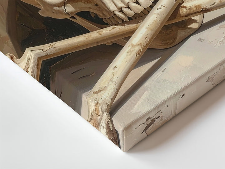 Cursed Relic Skull Canvas – Warm-Toned Crossbones Wall Art with Cinematic Mystery - Gifitto