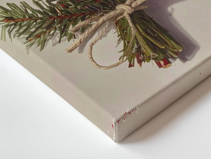 Watercolor Christmas Bundle Canvas – Candy Cane & Pine Holiday Wall Art - Gifitto