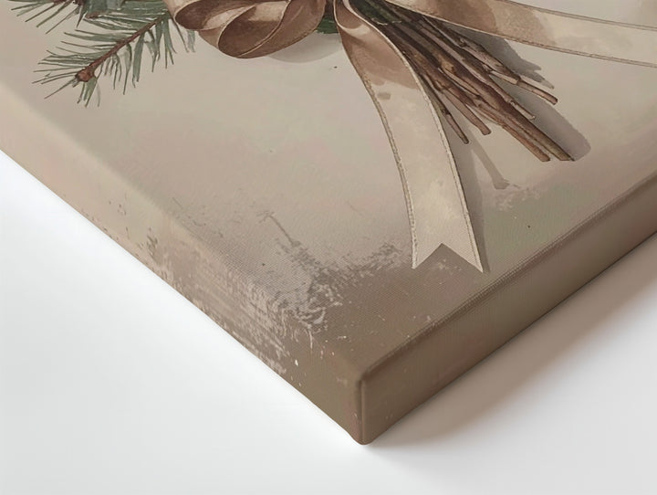 Minimal Pine Bundle Canvas – Rustic Botanical Christmas Wall Art - Gifitto
