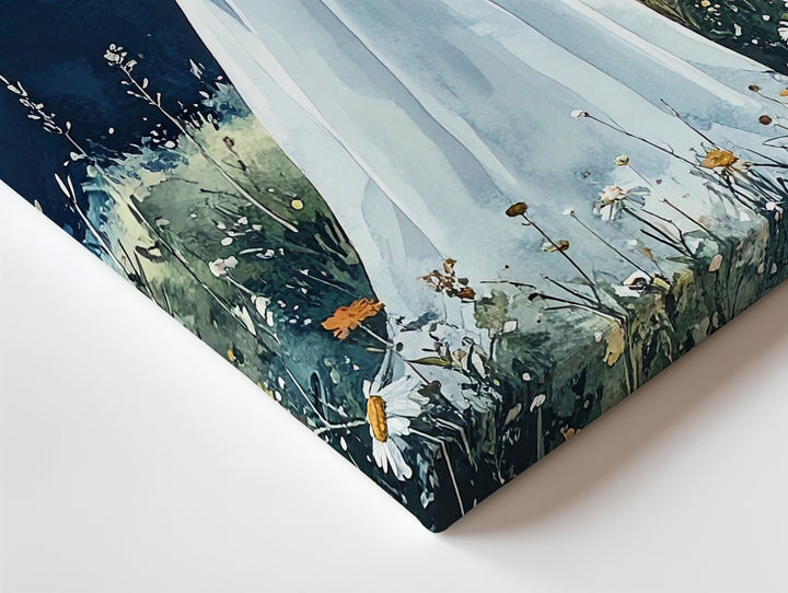 Ghost in Wildflower Meadow Canvas – Serene Moonlit Halloween Nature Art - Gifitto