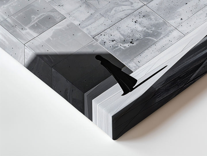 Monolith & Light Canvas – Abstract Architectural Horror in Black and White - Gifitto