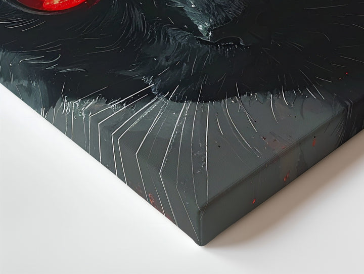 Red-Eyed Black Cat Canvas – Supernatural Halloween Guardian Wall Art - Gifitto