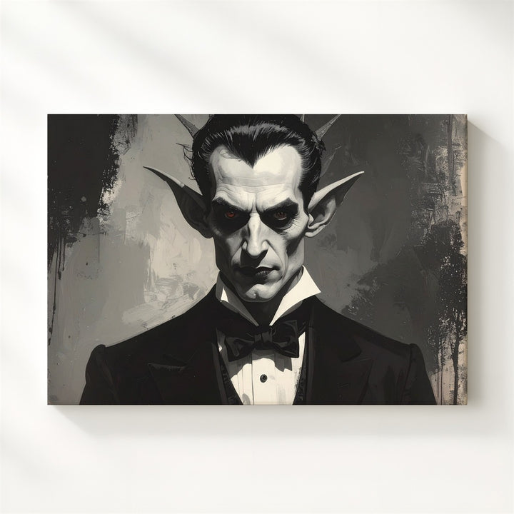 Aristocratic Vampire Portrait Canvas – Gothic Halloween Undead Elegance - Gifitto