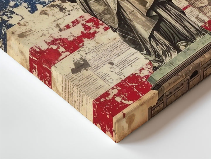 Statue of Liberty Canvas – Distressed Flag & Vintage Freedom Wall Art - Gifitto