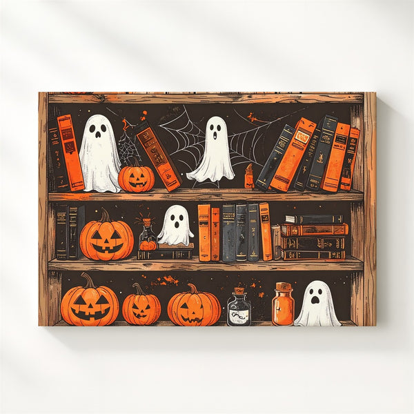 Pumpkin Patch Barn Canvas – Autumn Crow & Fox Farm Scene Wall Art - Gifitto