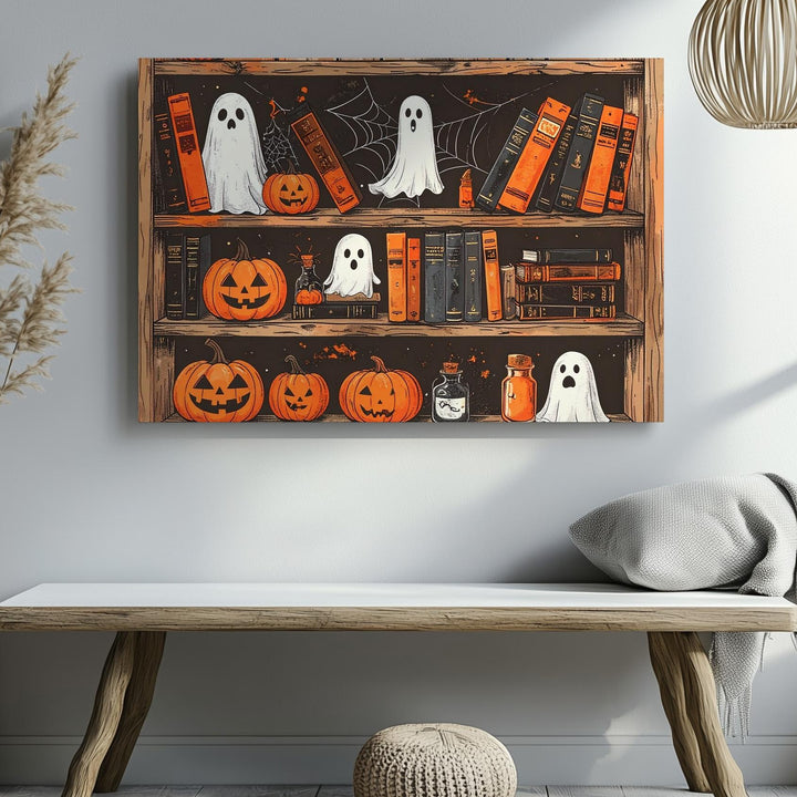 Pumpkin Patch Barn Canvas – Autumn Crow & Fox Farm Scene Wall Art - Gifitto