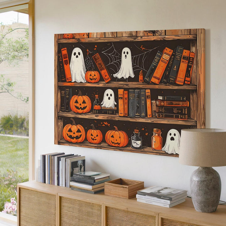 Pumpkin Patch Barn Canvas – Autumn Crow & Fox Farm Scene Wall Art - Gifitto