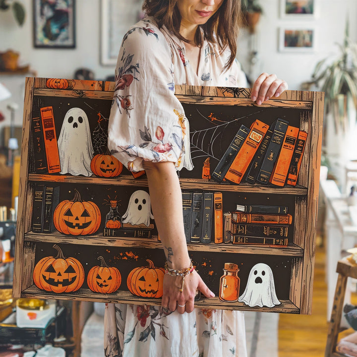 Pumpkin Patch Barn Canvas – Autumn Crow & Fox Farm Scene Wall Art - Gifitto