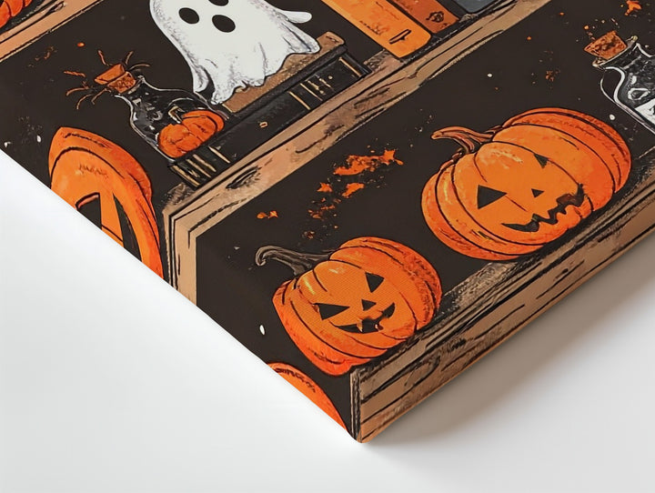 Pumpkin Patch Barn Canvas – Autumn Crow & Fox Farm Scene Wall Art - Gifitto