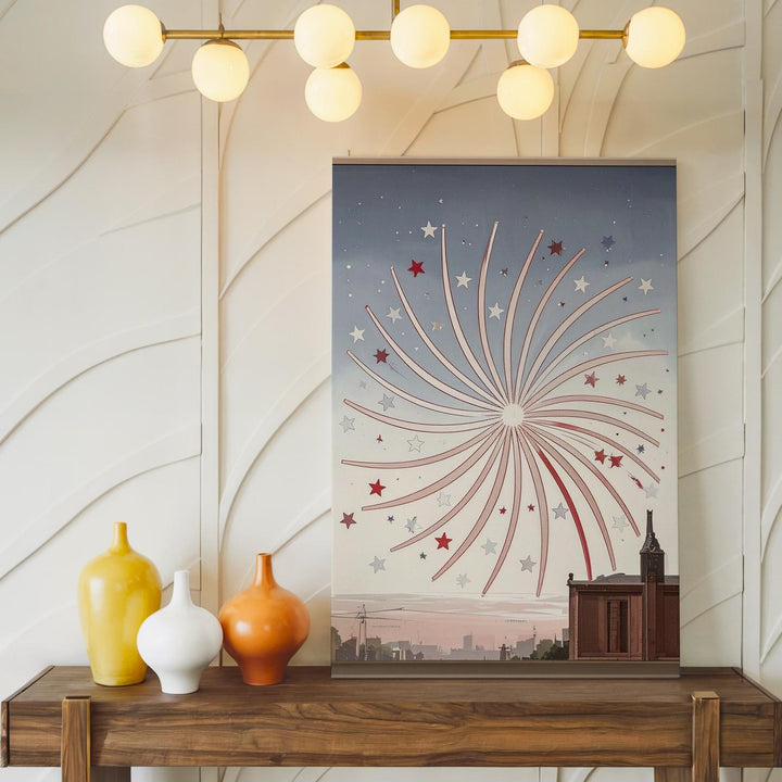 Elegant Firework Burst Canvas – Minimalist 4th of July Celebration Art - Gifitto