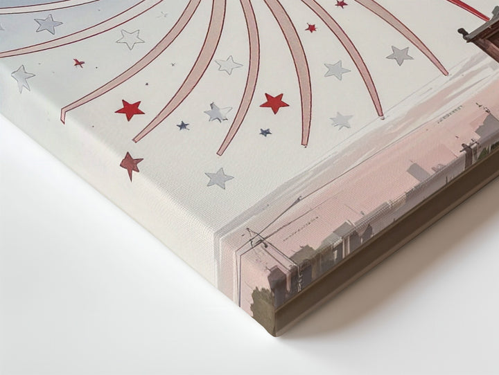 Elegant Firework Burst Canvas – Minimalist 4th of July Celebration Art - Gifitto