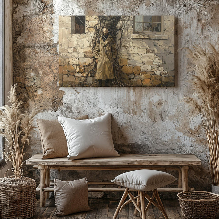 Tree-Headed Spirit Canvas – Surreal Halloween Wall Art of Nature & Form - Gifitto