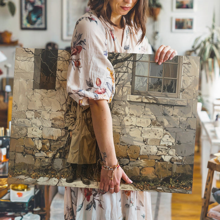 Tree-Headed Spirit Canvas – Surreal Halloween Wall Art of Nature & Form - Gifitto