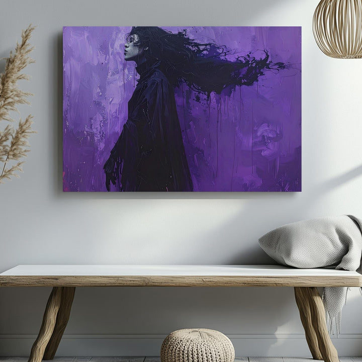 Dark Priestess of Shadow Canvas – Gothic Cosmic Horror Halloween Art - Gifitto