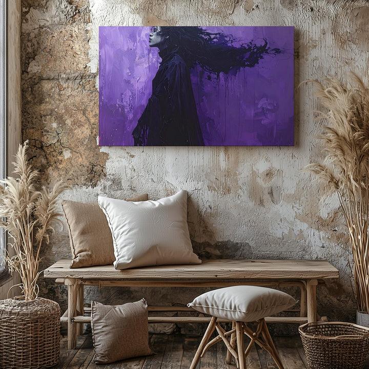 Dark Priestess of Shadow Canvas – Gothic Cosmic Horror Halloween Art - Gifitto