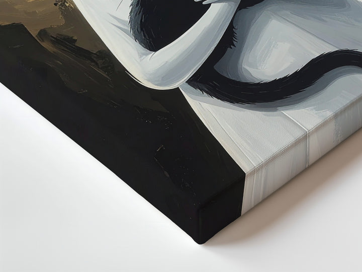 Ghost Holding Black Cat Canvas – Tender Halloween Companionship Art - Gifitto