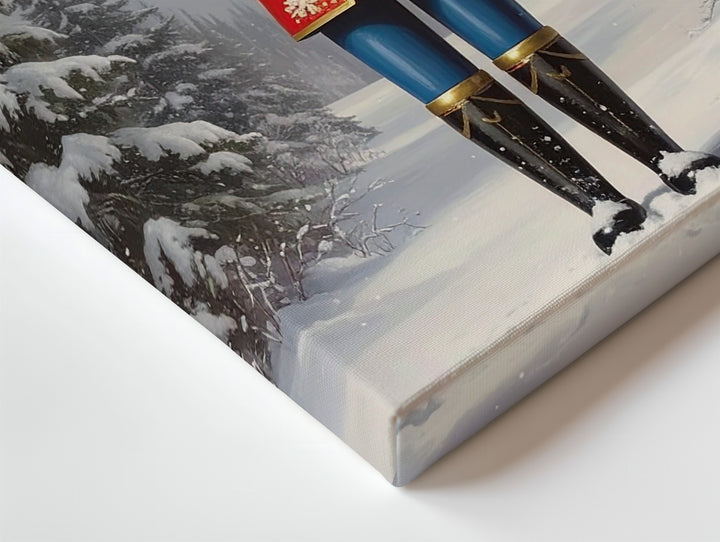 Classic Nutcracker in the Snow Canvas – Vintage Holiday Childhood Wall Art - Gifitto