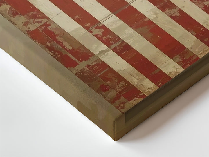 Vintage Vertical American Flag Canvas – Antique Sepia Americana Wall Art - Gifitto