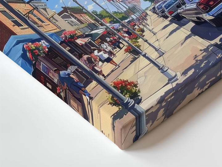 Main Street 4th of July Canvas – Patriotic Small-Town Celebration Wall Art - Gifitto