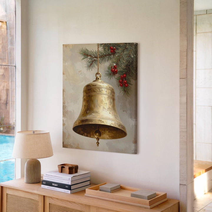 Vintage Lantern Christmas Canvas – Glowing Holiday Decor with Pine & Gifts - Gifitto
