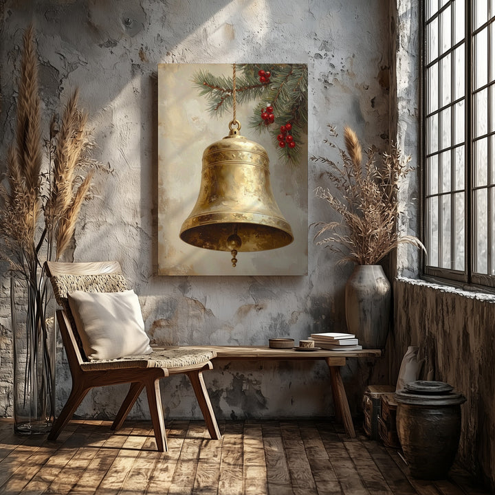 Vintage Lantern Christmas Canvas – Glowing Holiday Decor with Pine & Gifts - Gifitto