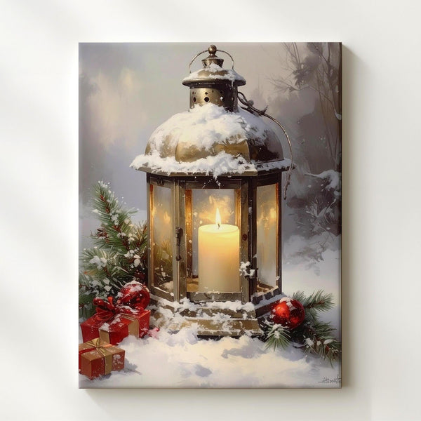 Vintage Santa “Christmas Herald” Canvas – Retro Holiday Nostalgia Wall Art - Gifitto