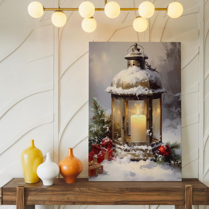Vintage Santa “Christmas Herald” Canvas – Retro Holiday Nostalgia Wall Art - Gifitto