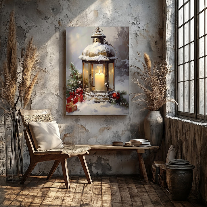 Vintage Santa “Christmas Herald” Canvas – Retro Holiday Nostalgia Wall Art - Gifitto