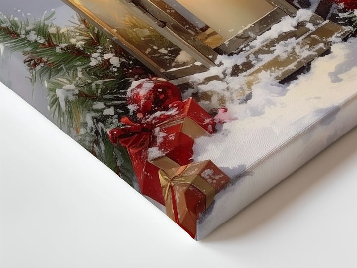 Vintage Santa “Christmas Herald” Canvas – Retro Holiday Nostalgia Wall Art - Gifitto