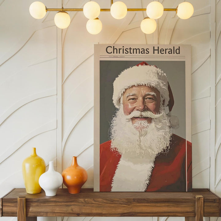 Golden Holiday Bell Canvas – Vintage Christmas Elegance Wall Art - Gifitto