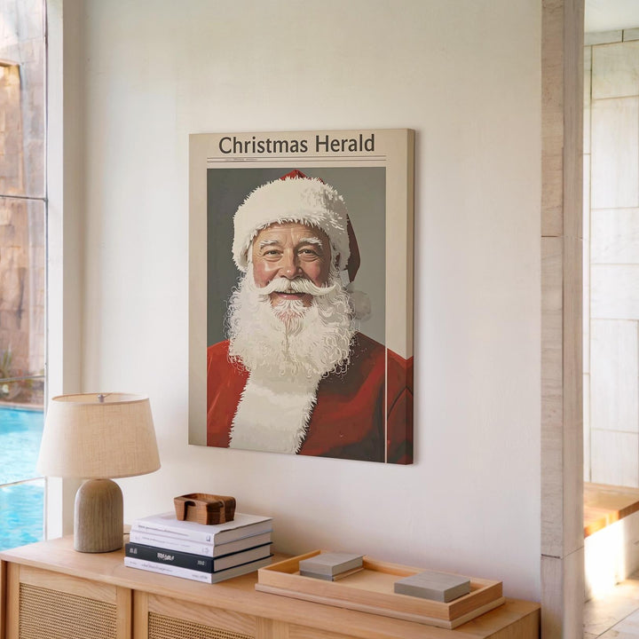 Golden Holiday Bell Canvas – Vintage Christmas Elegance Wall Art - Gifitto