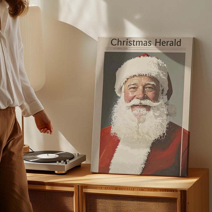 Golden Holiday Bell Canvas – Vintage Christmas Elegance Wall Art - Gifitto