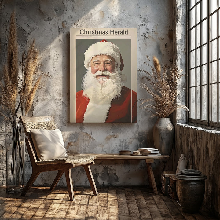 Golden Holiday Bell Canvas – Vintage Christmas Elegance Wall Art - Gifitto