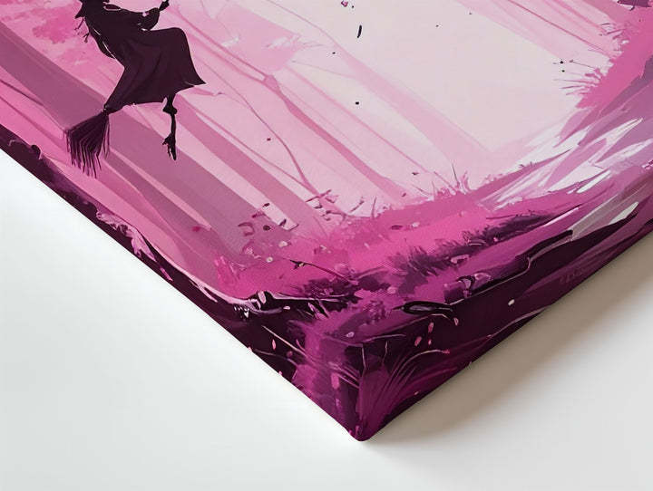 Witches in Pink Forest Canvas – Feminine Halloween Fantasy Art - Gifitto