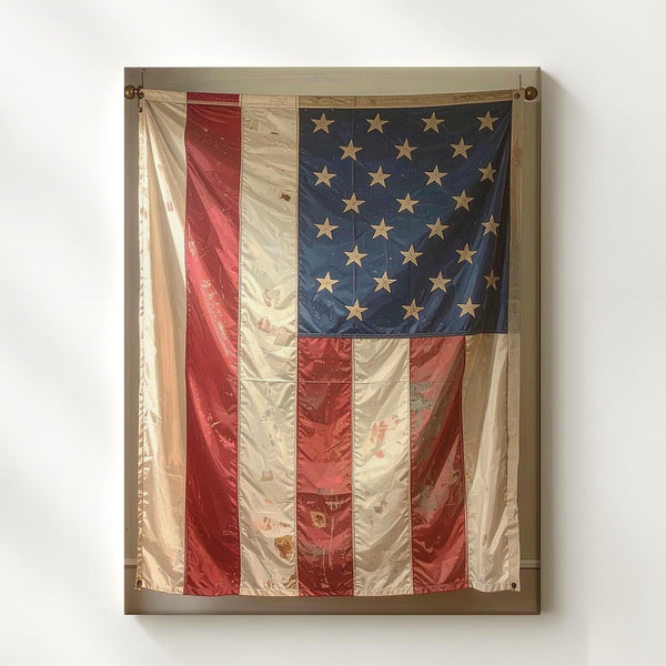 13-Star Vintage Flag Canvas – Rustic Historical American Wall Art - Gifitto
