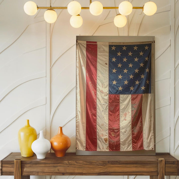 13-Star Vintage Flag Canvas – Rustic Historical American Wall Art - Gifitto