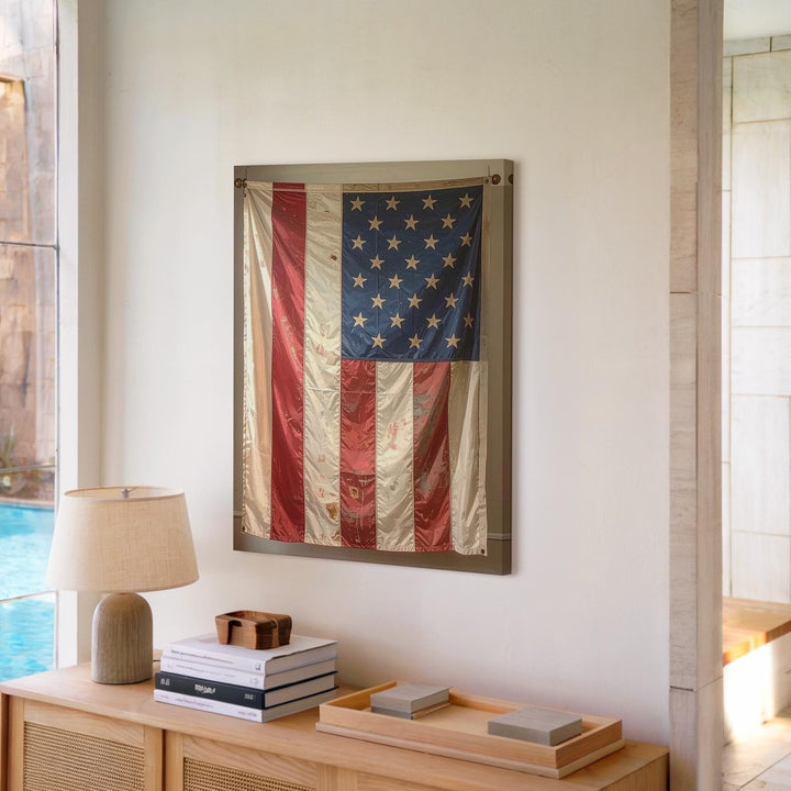 13-Star Vintage Flag Canvas – Rustic Historical American Wall Art - Gifitto