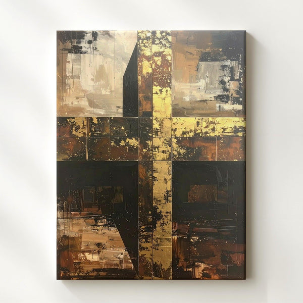 Textured Wooden Cross Canvas – Rustic Christian Wall Art of Resilient Faith and Golden Light - Gifitto